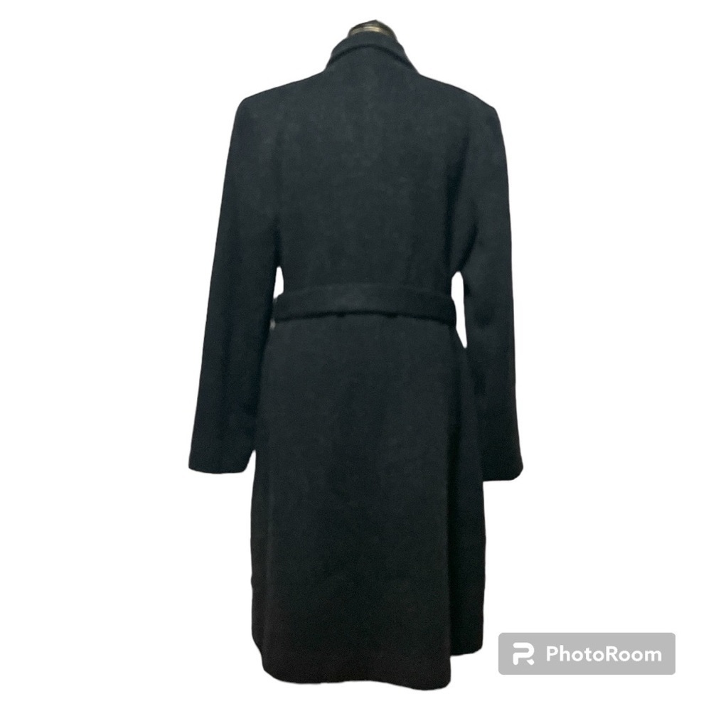 Vintage 90’s Y2K Women’s Long  Coat 🧥 Black/Dark Grey Wool Blend EUC - Picture 3 of 10